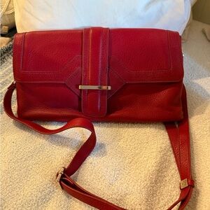 Damier Elegant Red Leather Women's Bag